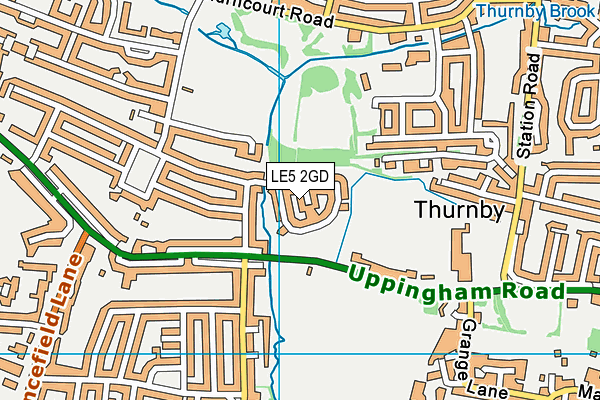 LE5 2GD map - OS VectorMap District (Ordnance Survey)