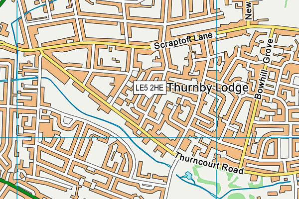 LE5 2HE map - OS VectorMap District (Ordnance Survey)