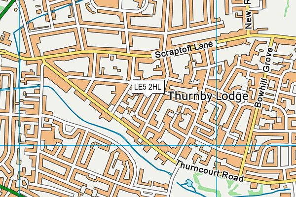 LE5 2HL map - OS VectorMap District (Ordnance Survey)