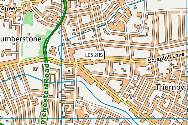 LE5 2HS map - OS VectorMap District (Ordnance Survey)