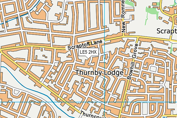 LE5 2HX map - OS VectorMap District (Ordnance Survey)