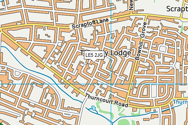 LE5 2JG map - OS VectorMap District (Ordnance Survey)