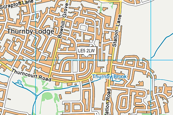 LE5 2LW map - OS VectorMap District (Ordnance Survey)