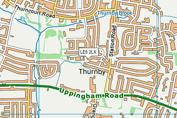 LE5 2LX map - OS VectorMap District (Ordnance Survey)