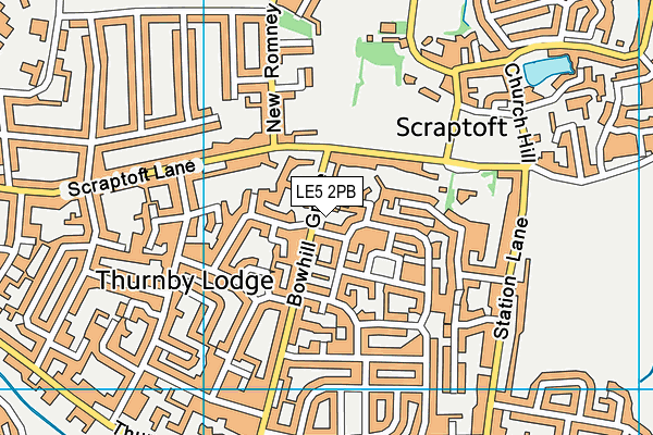 LE5 2PB map - OS VectorMap District (Ordnance Survey)