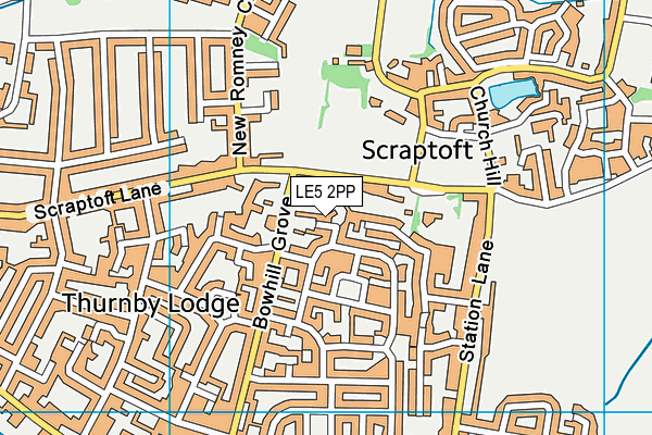 LE5 2PP map - OS VectorMap District (Ordnance Survey)