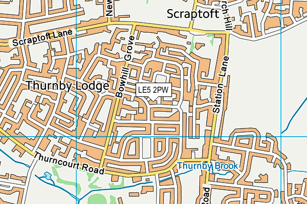 LE5 2PW map - OS VectorMap District (Ordnance Survey)