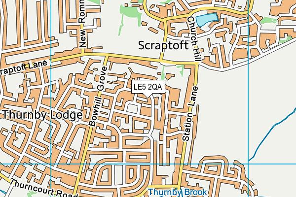 LE5 2QA map - OS VectorMap District (Ordnance Survey)