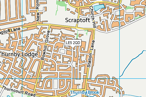 LE5 2QD map - OS VectorMap District (Ordnance Survey)