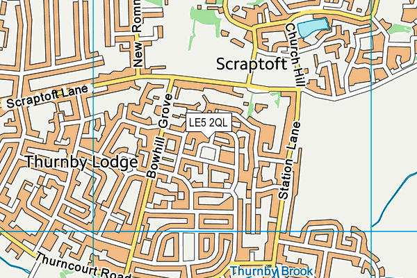 LE5 2QL map - OS VectorMap District (Ordnance Survey)