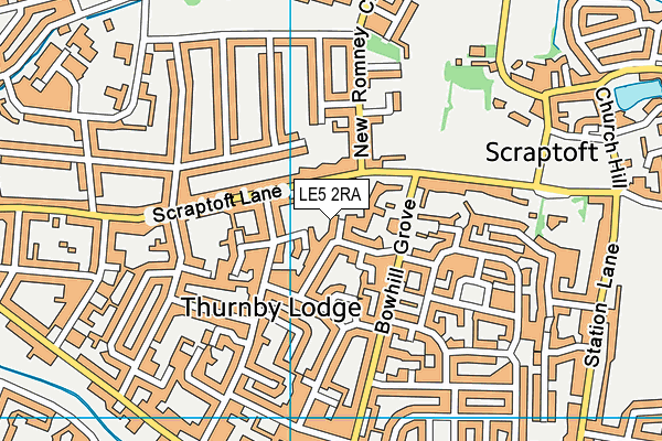 LE5 2RA map - OS VectorMap District (Ordnance Survey)