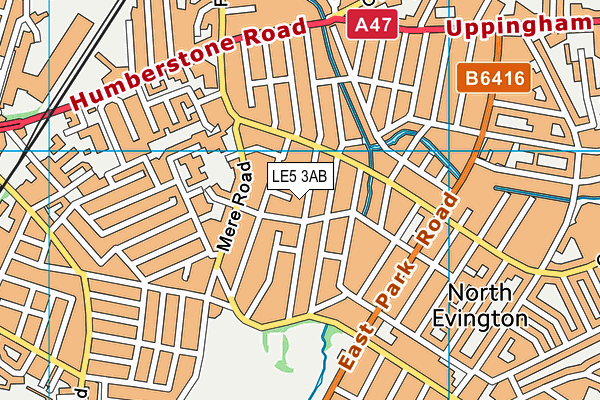 LE5 3AB map - OS VectorMap District (Ordnance Survey)