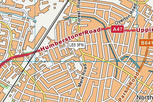 LE5 3FN map - OS VectorMap District (Ordnance Survey)