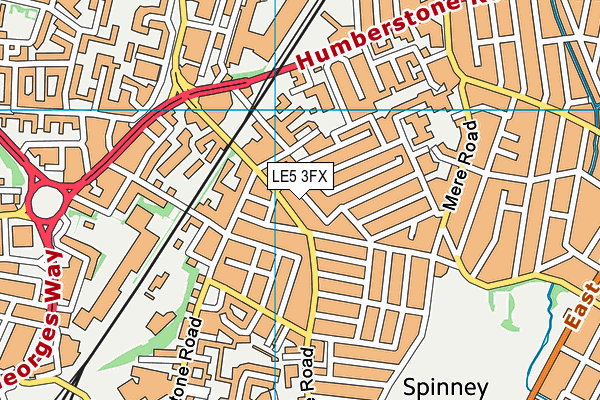 LE5 3FX map - OS VectorMap District (Ordnance Survey)