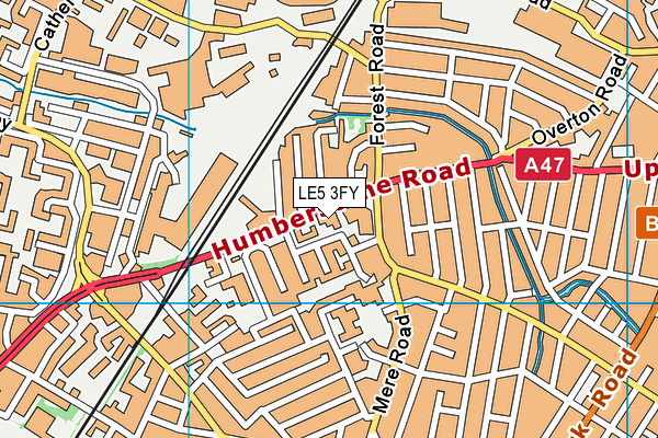 LE5 3FY map - OS VectorMap District (Ordnance Survey)