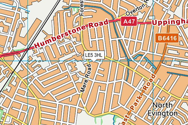 LE5 3HL map - OS VectorMap District (Ordnance Survey)