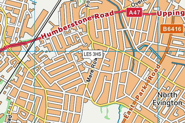 LE5 3HS map - OS VectorMap District (Ordnance Survey)