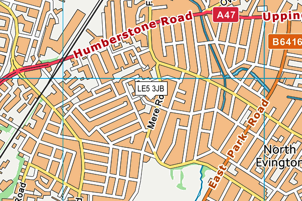 LE5 3JB map - OS VectorMap District (Ordnance Survey)