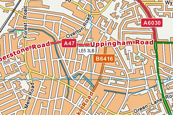 LE5 3LB map - OS VectorMap District (Ordnance Survey)