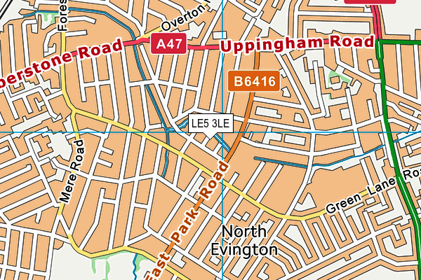 LE5 3LE map - OS VectorMap District (Ordnance Survey)