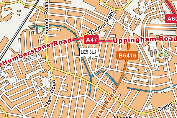 LE5 3LJ map - OS VectorMap District (Ordnance Survey)