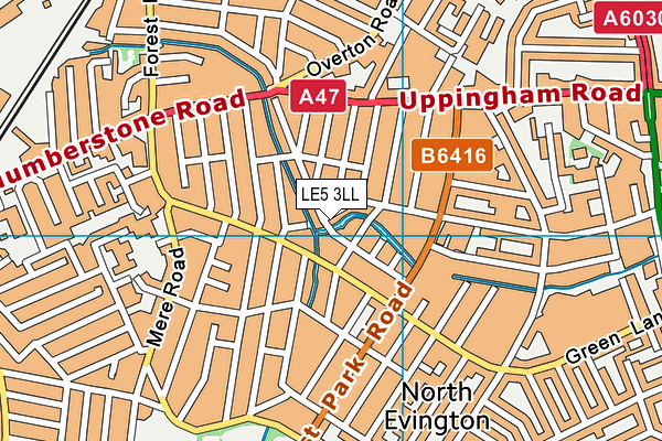 LE5 3LL map - OS VectorMap District (Ordnance Survey)
