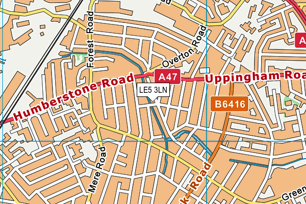 LE5 3LN map - OS VectorMap District (Ordnance Survey)