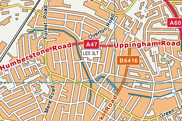 LE5 3LT map - OS VectorMap District (Ordnance Survey)