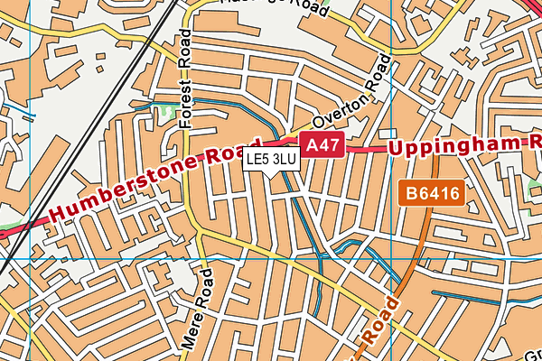 LE5 3LU map - OS VectorMap District (Ordnance Survey)