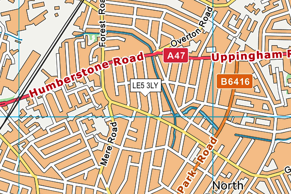 LE5 3LY map - OS VectorMap District (Ordnance Survey)