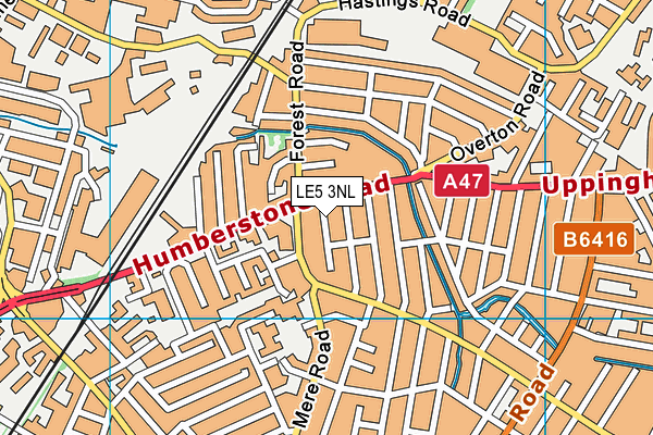 LE5 3NL map - OS VectorMap District (Ordnance Survey)