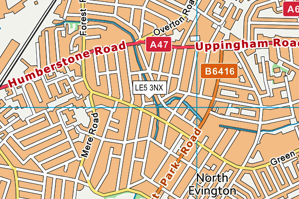 LE5 3NX map - OS VectorMap District (Ordnance Survey)