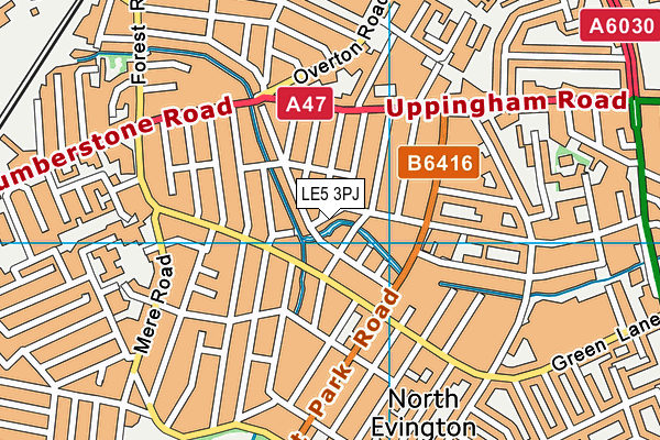 LE5 3PJ map - OS VectorMap District (Ordnance Survey)