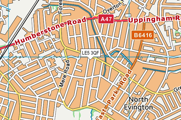 LE5 3QF map - OS VectorMap District (Ordnance Survey)