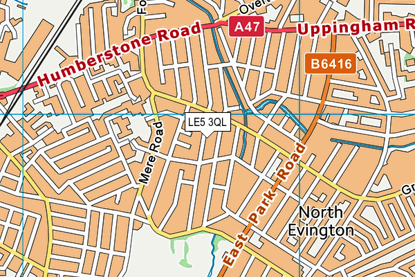 LE5 3QL map - OS VectorMap District (Ordnance Survey)