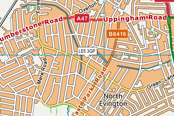 LE5 3QP map - OS VectorMap District (Ordnance Survey)