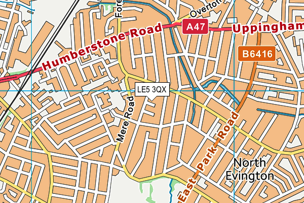 LE5 3QX map - OS VectorMap District (Ordnance Survey)