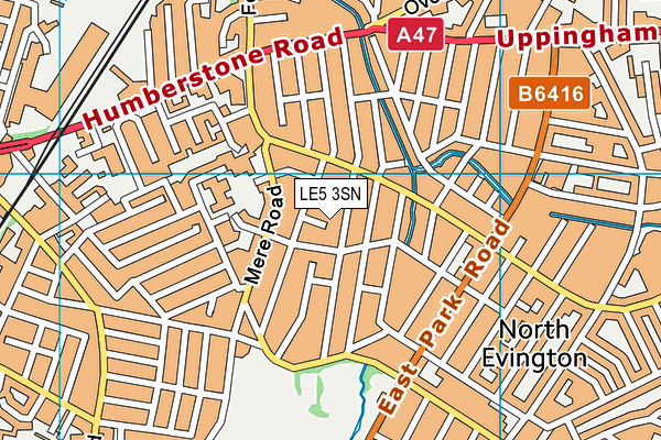 LE5 3SN map - OS VectorMap District (Ordnance Survey)