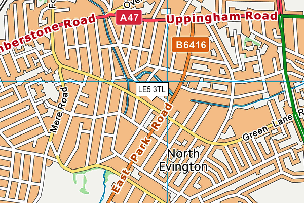 LE5 3TL map - OS VectorMap District (Ordnance Survey)