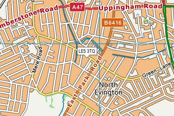 LE5 3TQ map - OS VectorMap District (Ordnance Survey)