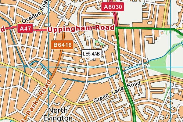 LE5 4AB map - OS VectorMap District (Ordnance Survey)