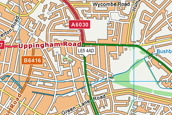 LE5 4AD map - OS VectorMap District (Ordnance Survey)