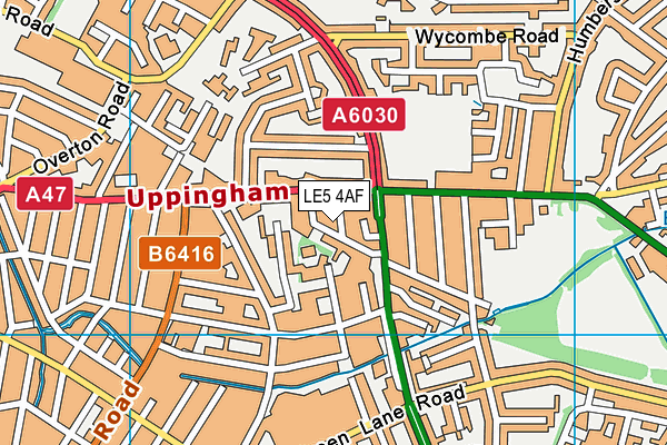 LE5 4AF map - OS VectorMap District (Ordnance Survey)