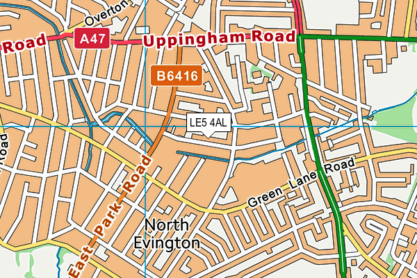 LE5 4AL map - OS VectorMap District (Ordnance Survey)