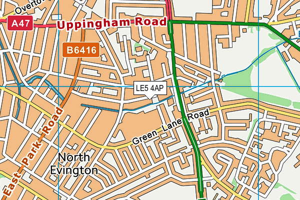 LE5 4AP map - OS VectorMap District (Ordnance Survey)