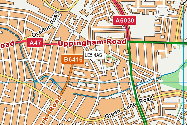 LE5 4AS map - OS VectorMap District (Ordnance Survey)