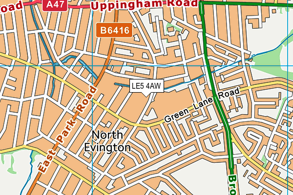 LE5 4AW map - OS VectorMap District (Ordnance Survey)