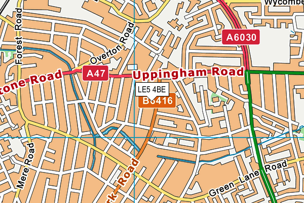 LE5 4BE map - OS VectorMap District (Ordnance Survey)