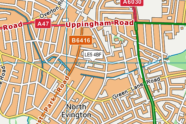 LE5 4BF map - OS VectorMap District (Ordnance Survey)