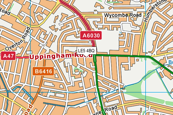 LE5 4BQ map - OS VectorMap District (Ordnance Survey)